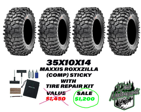 Maxxis Roxxzilla 35x10x14 (Sticky) With On The Go Tire Repair Kit