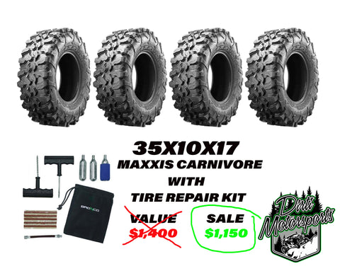 Maxxis Carnivore 35x10x17 With On The Go Tire Repair Kit