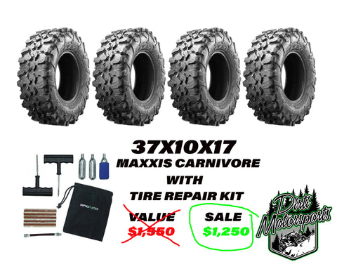 Maxxis Carnivore 37x10x17 With On The Go Tire Repair Kit