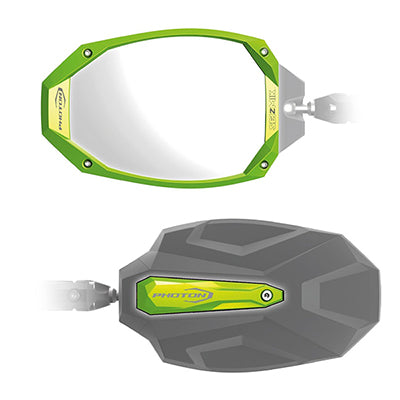 Seizmik Photon Side View Mirror - Cast Aluminum Color Bezel & Cap Kit - Green