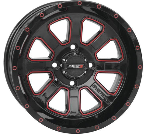 System 3 ST-4 Wheels Gloss Black and Red